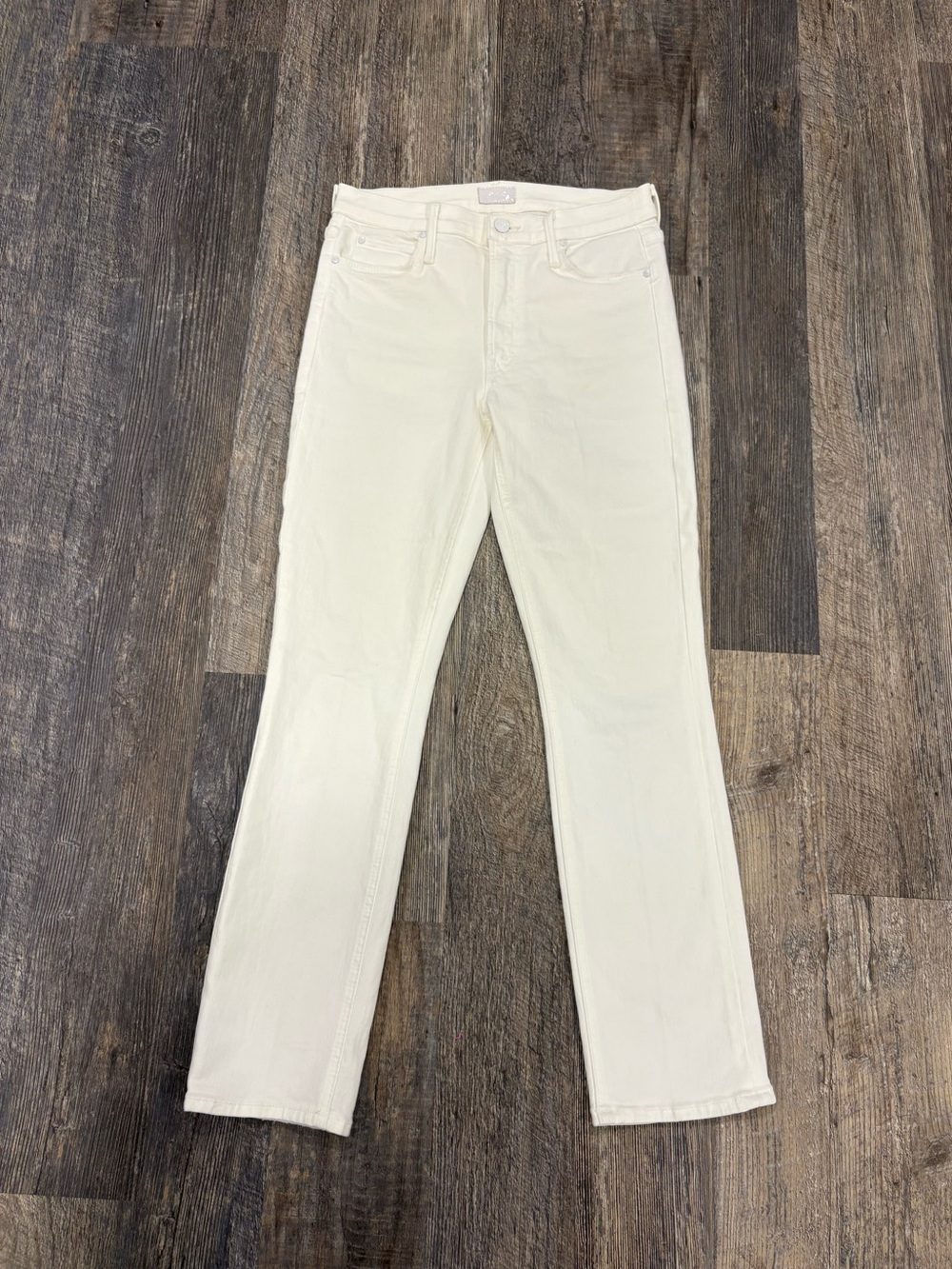 MOTHER The Mid Rise Dazzler Ankle Jeans Fairest Of Them All White Size 27